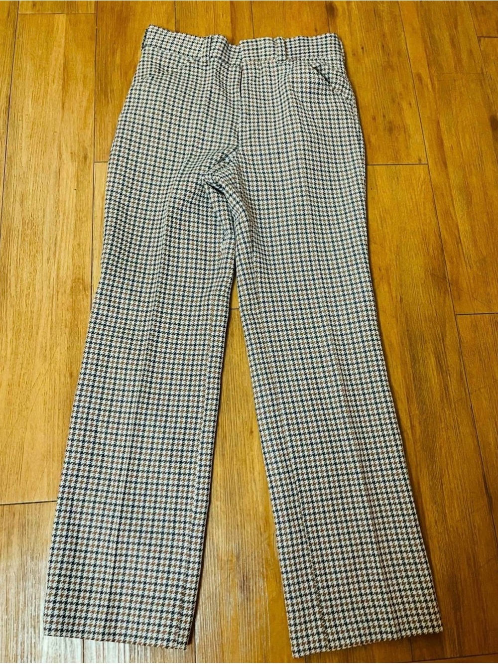 Men's Tailored Houndstooth Dress Pants - Black & Green. Size 30/30